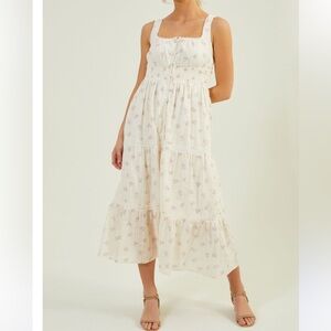 Altar'd State Cream Floral Midi Dress